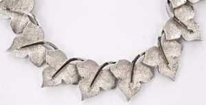 Silver Plated Ivy Leaf Link Bracelet circa 1950s